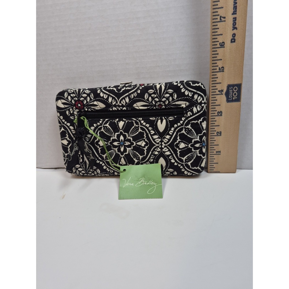 Vera Bradley Opera Wallet Retired Barcelona Floral Quilted Metal Frame Black NWT - Picture 13 of 14